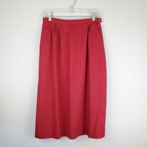 Pendleton Vintage Red Pencil Skirt, 100% Virgin Wool, Size 6